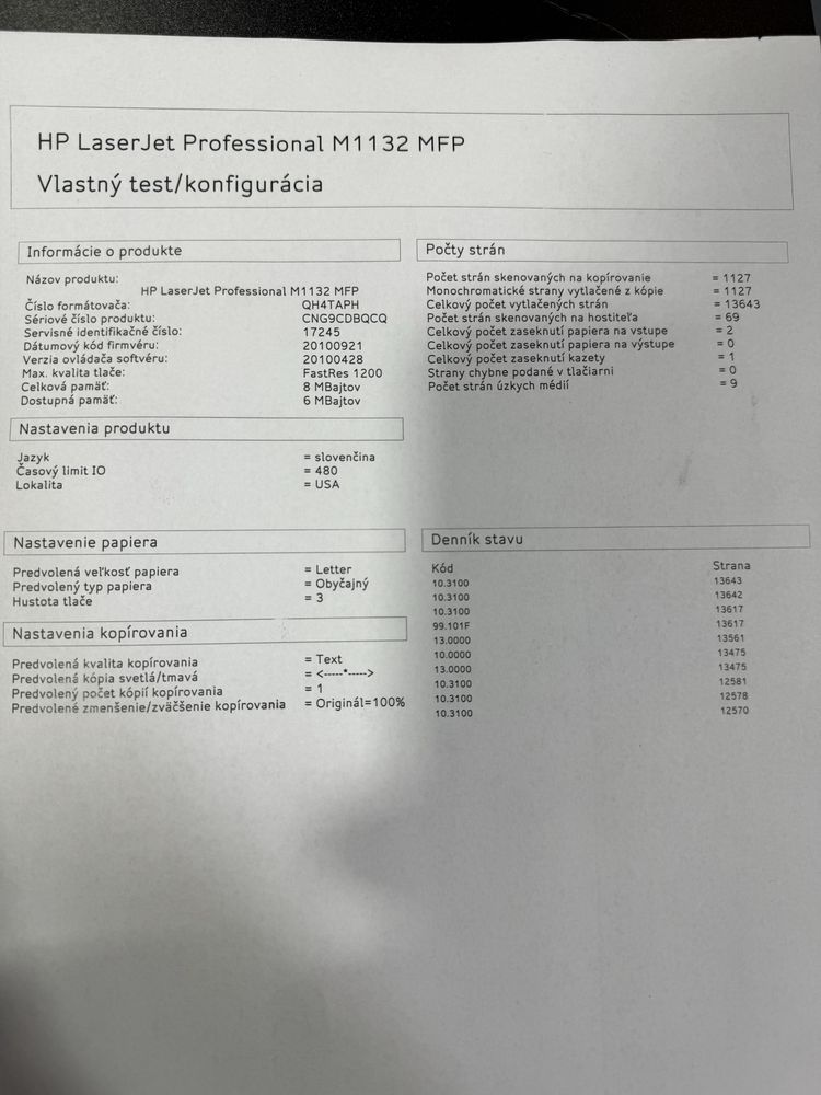 БФП HP LaserJet M1132 MFP