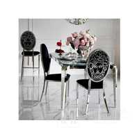 Krzesło do jadalni, glamour, nowoczesne, stalowe, srebrny MEDUSA