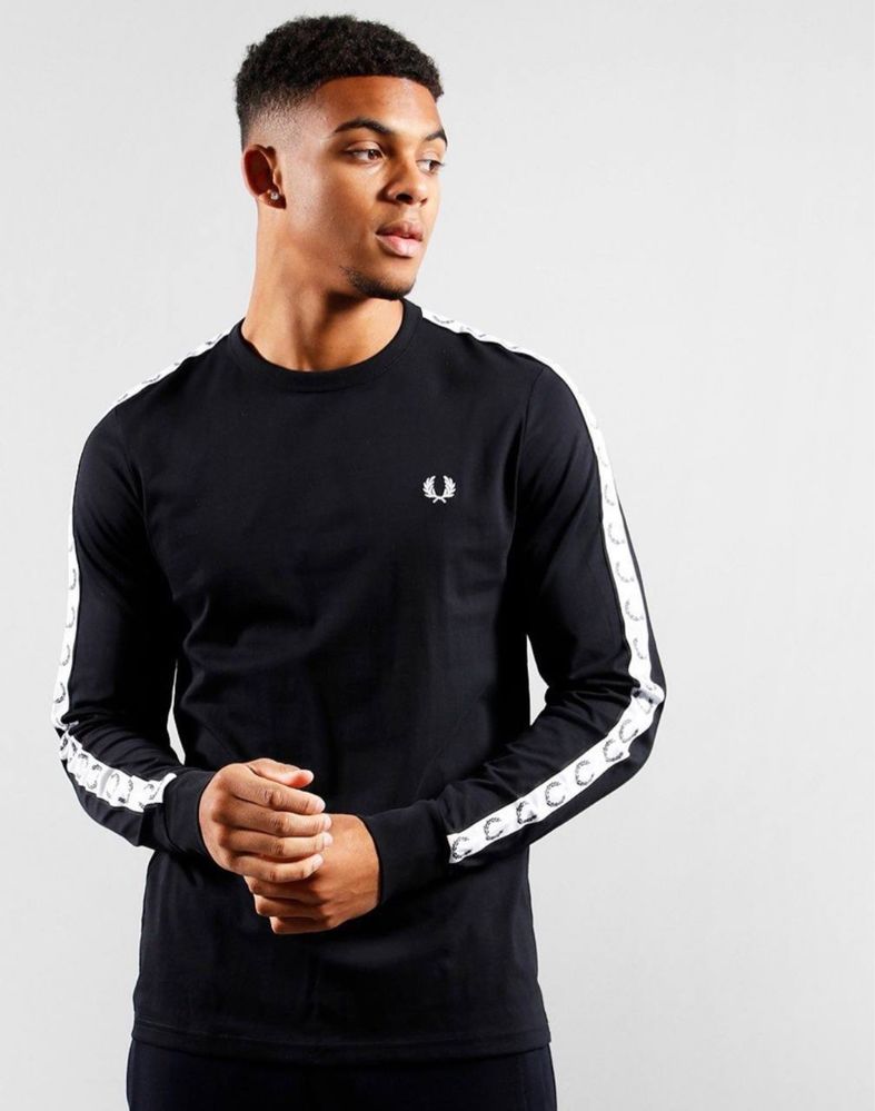 Лонгслів Fred Perry Original на лампасах, Світшот Фред Пері, Кофта