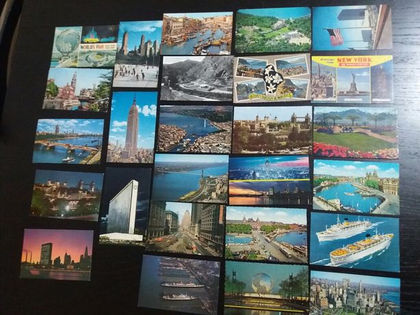 Lote de 26 postais antigos (Estados Unidos - Anos 60)