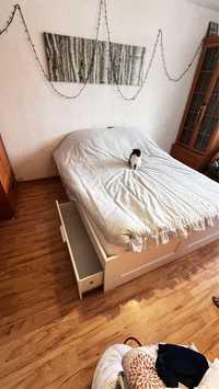 Łóżko BRIMNES  z szufladami ta materacem, biały, 160x200 cm
