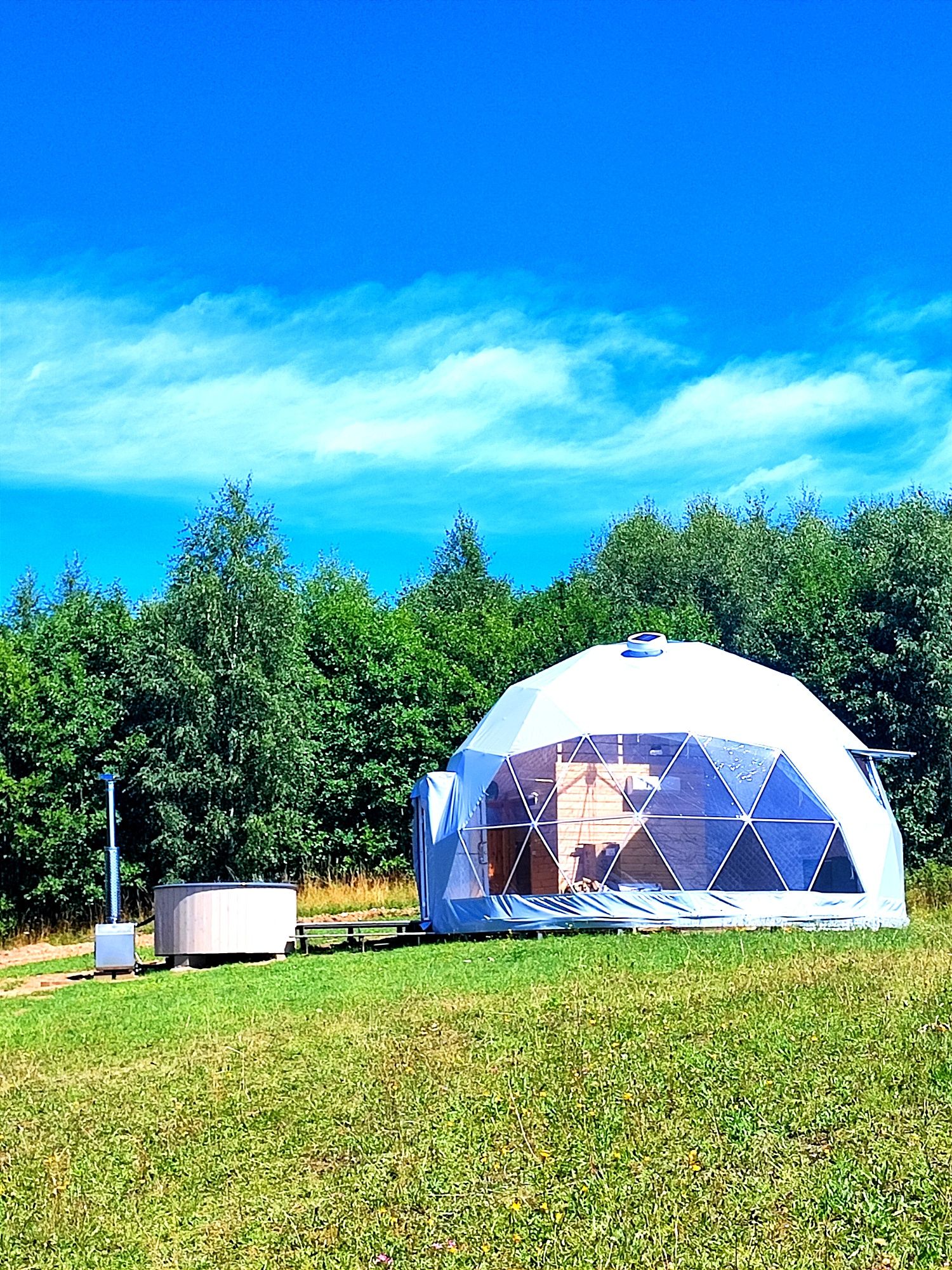 Jurta, Glamping, Namiot, Domek na Kaszubach, wakacje, Jacuzzi balia