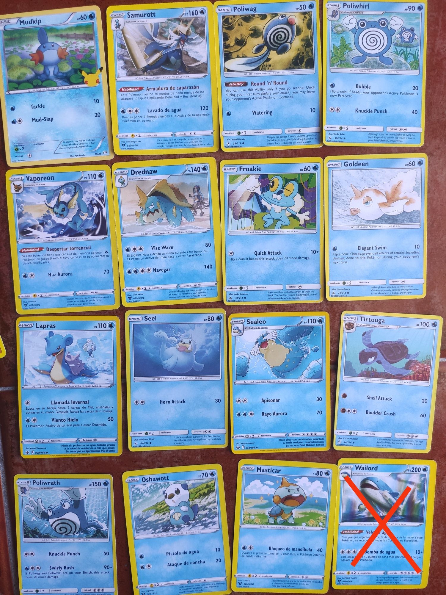 Cartas Pokémon (conjunto 10)