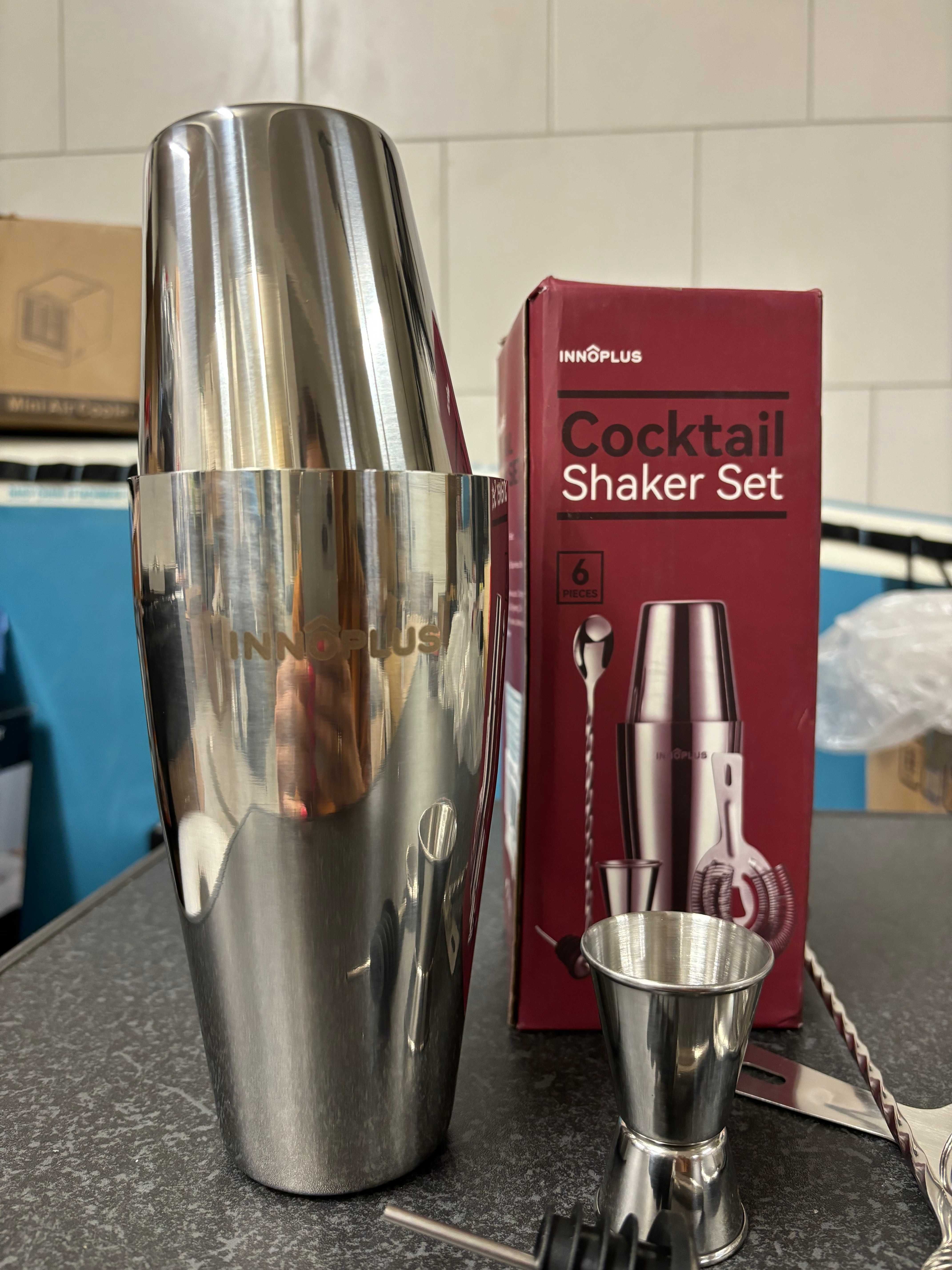 Zestaw barmański do drinków INNOPLUS 6 el. SHAKER Tin-Tin Strainer