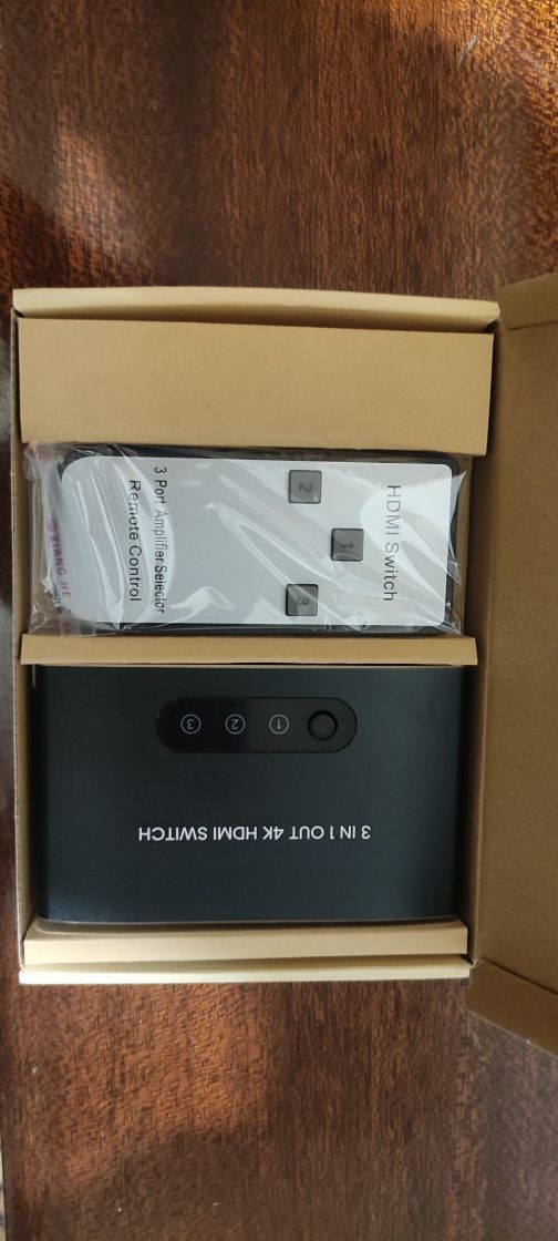 VWRHar HDMI Switch 3 IN 1 OUT Алюмінієвий розгалужувач HDMI з дистанці