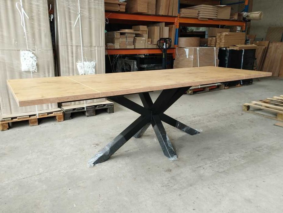 Stół rozkładany Loft PAJĄK 160(2*50)/90 Lancelot Wotan Craft Halifax