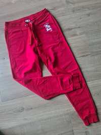 Spodnie dresowe czerwone, na gumce,spodnie fitnes dresy r.36
