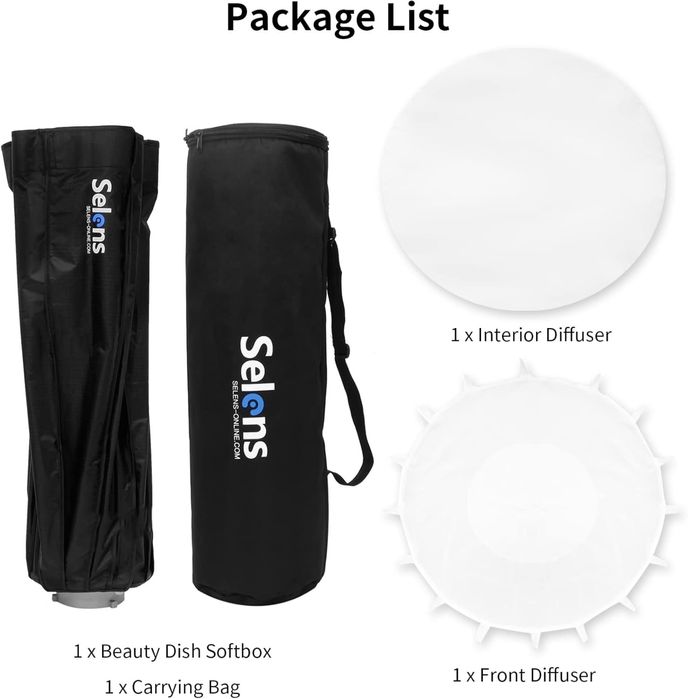 Softbox 85cm hexa (16 lados), Montagem Rápida  Bowens Speedring
