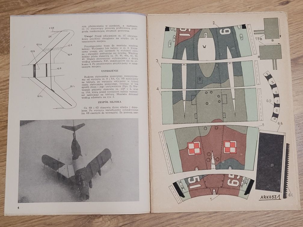 Mały Modelarz Nr 6/1986r Samolot Mig-17, model kartonowy