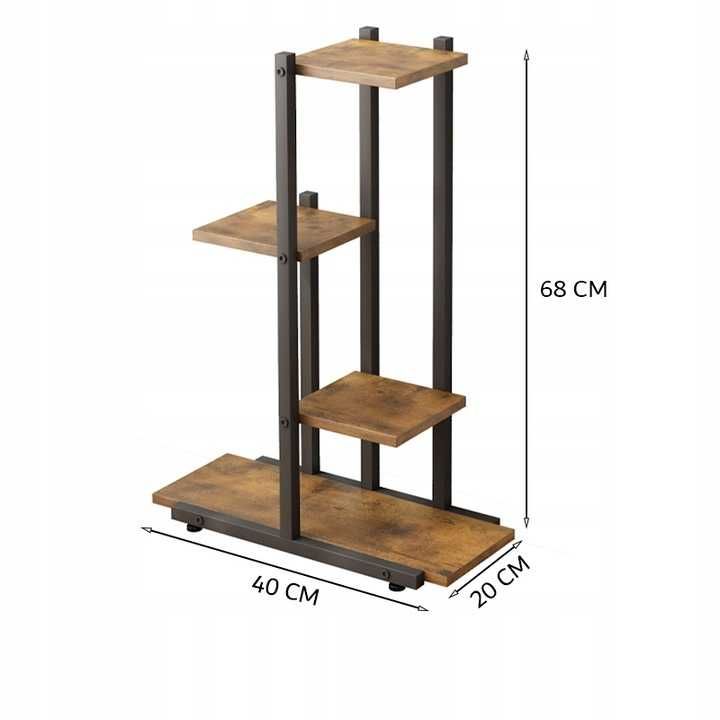 Kwietnik Stojak Na Rośliny Doniczki Rustykalny Regał Drewniane 68cm