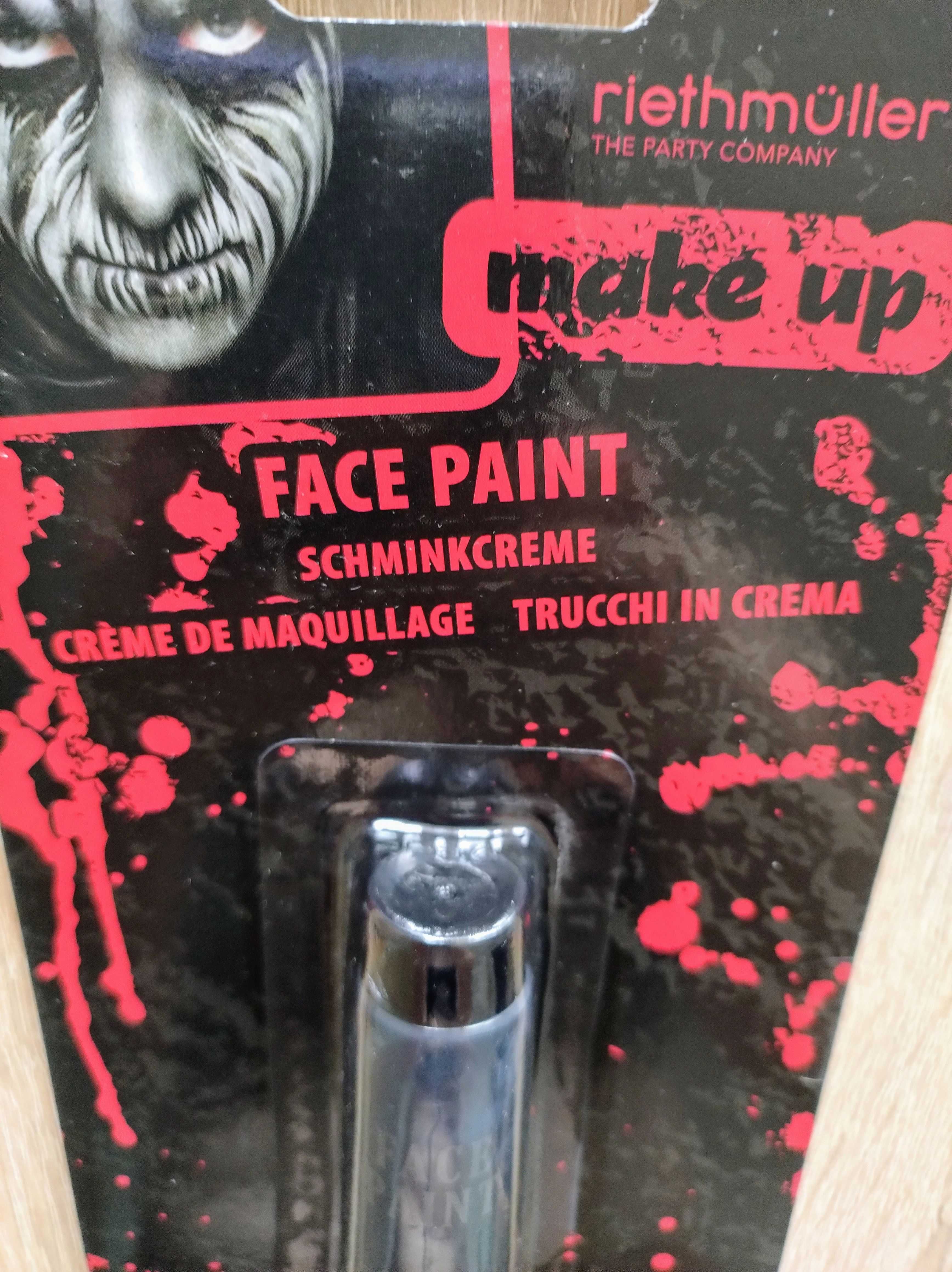 NOWA czarna farba do makijażu twarzy na Halloween gothic