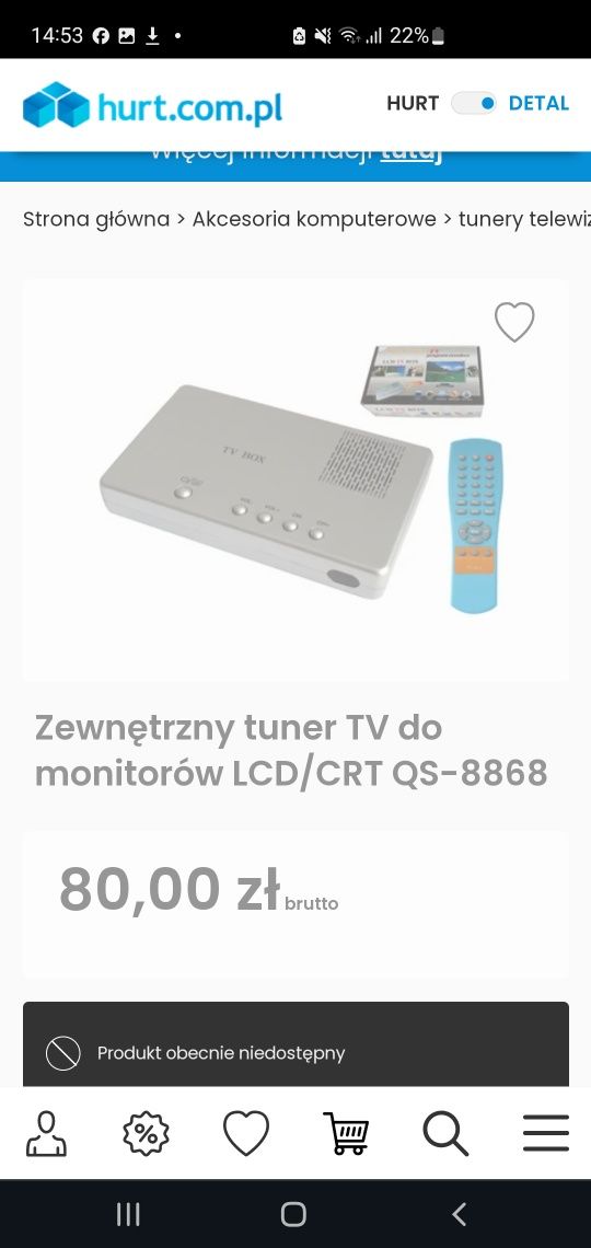 Zewnętrzny tuner TV do monitorów LCD/CRT telewizja w monitorze ;)