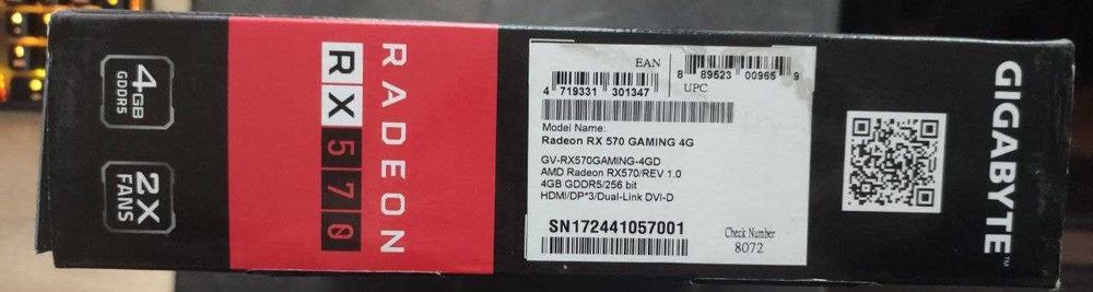 Видеокарта GIGABYTE Radeon RX 570 4GB