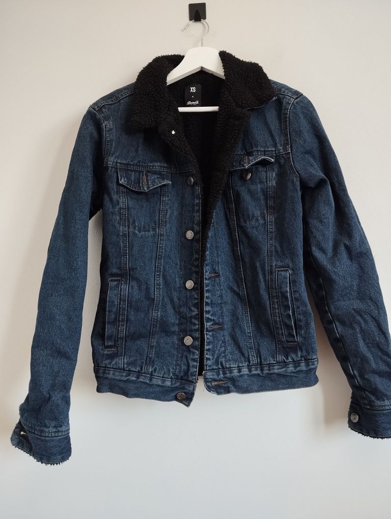 Zimowa przejściowa kurtka jeansowa na baranku, uniseks r. S/M Denim Co