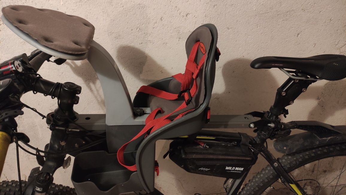 Fotelik rowerowy WEERIDE Kangaroo Carrier Szaro-czerwony
