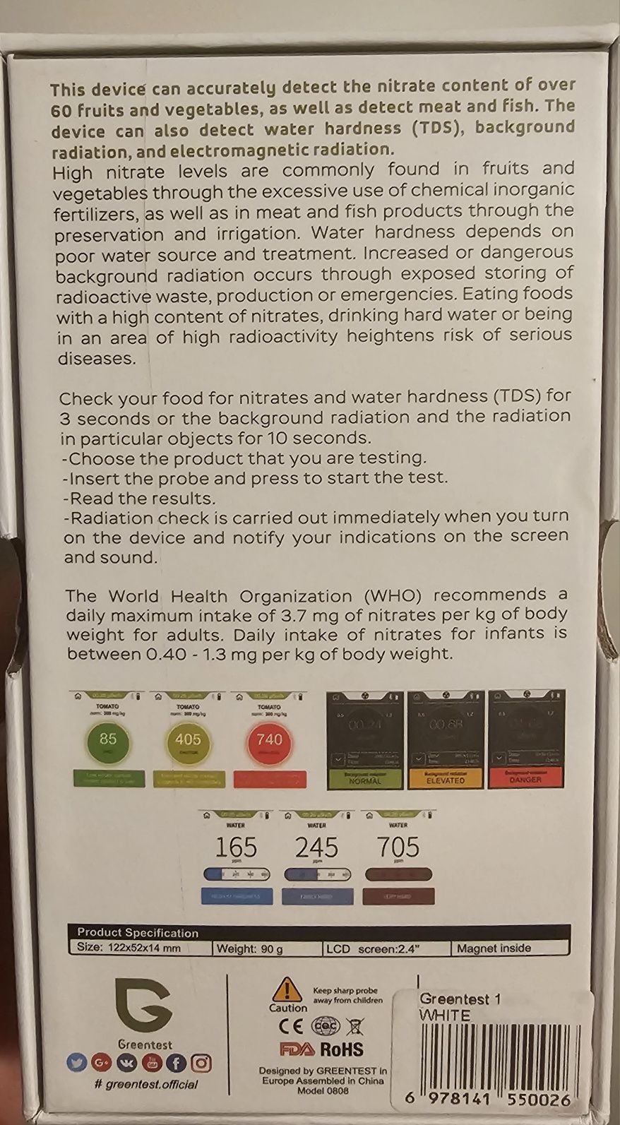 Greentest tester żywności miernik azotanów