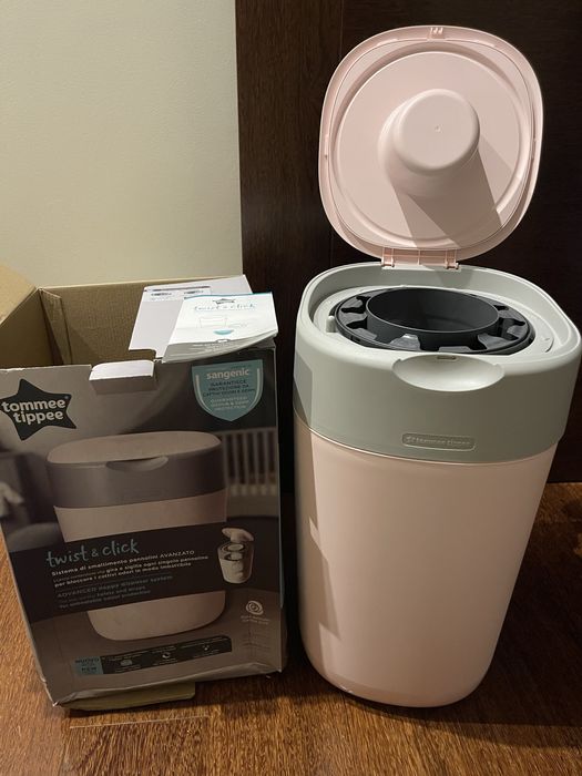 Contentor de fraldas tomme tippee twist&click rosa