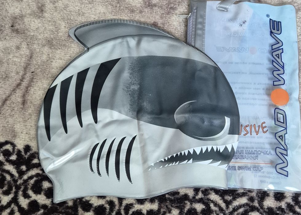 Шапочка для плавання дитяча Newt Shark серая NE-DL-C12