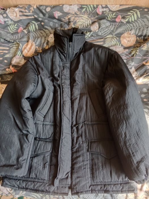 Męska kurtka zimowa ocieplana czarna L