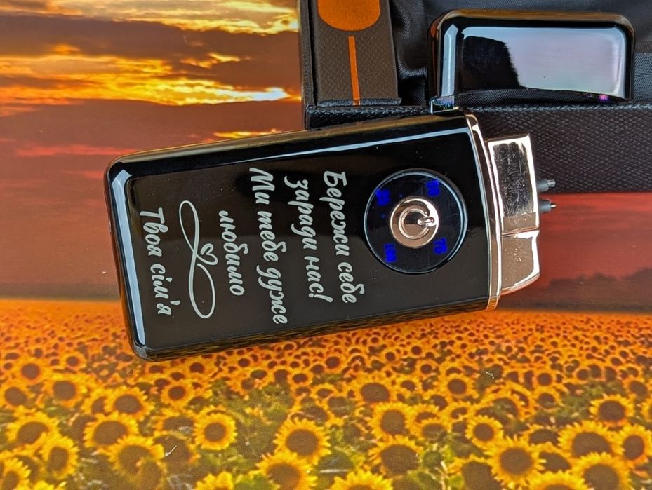 Турбо запальничка з гравіюванням. Зажигалка USB+газ