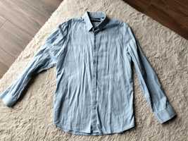 Koszula męska długi rękaw Top secret bawełna niebieska błękitna XL 44