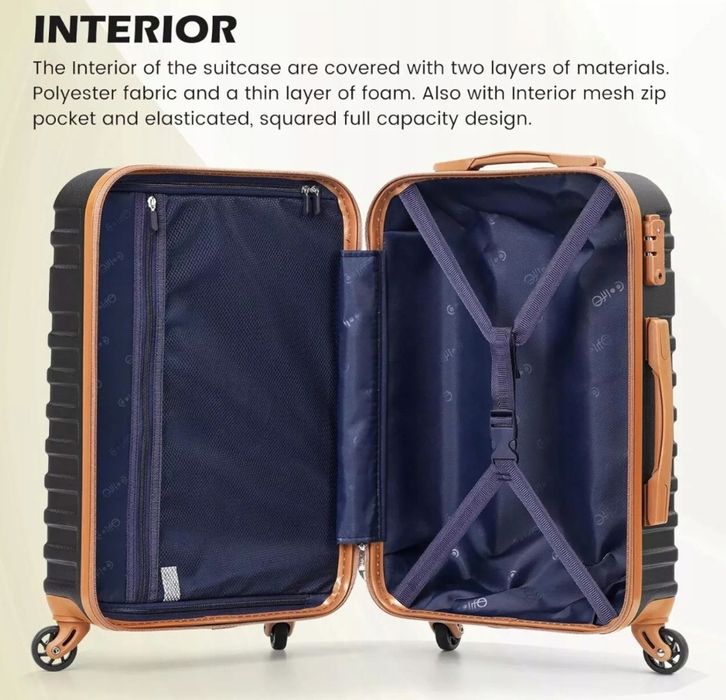 Coolife Walizka Na Kółkach Z Twardego Tworzywa Abs, 4 Kółka Zestaw