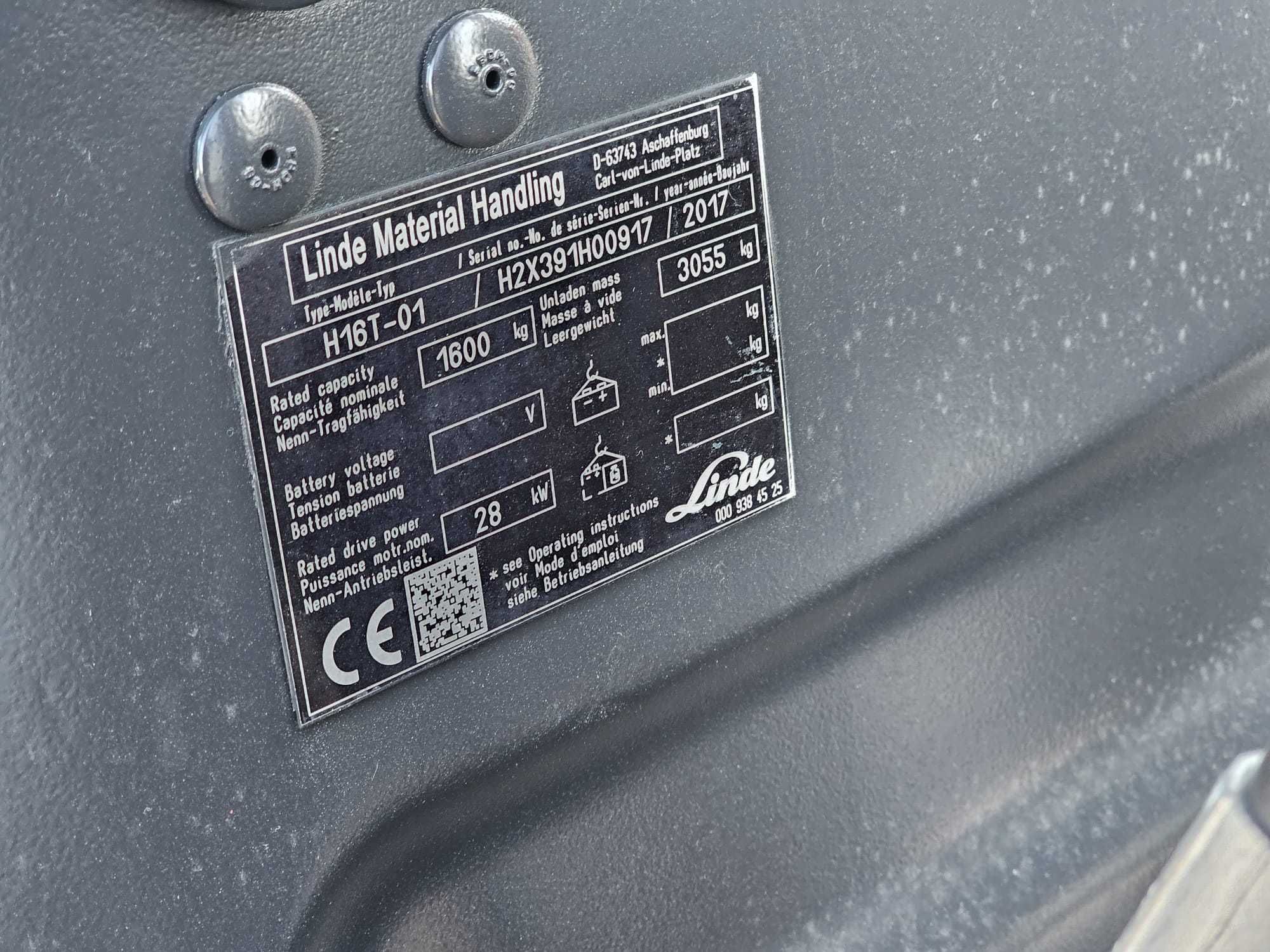 Wózek widłowy Linde H16T-01 Triplex 2017r. LPG