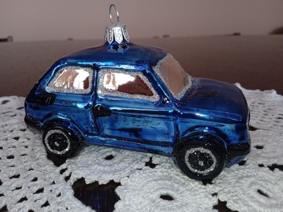 Bombka szklana Fiat 126p maluch niebieski