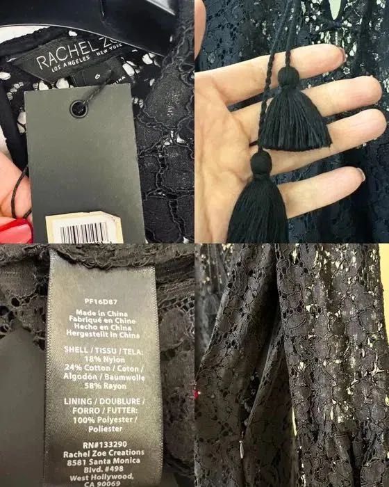 Неймовірна сукня Rachel Zoe чорна з мережива платье мини на шнуровке S