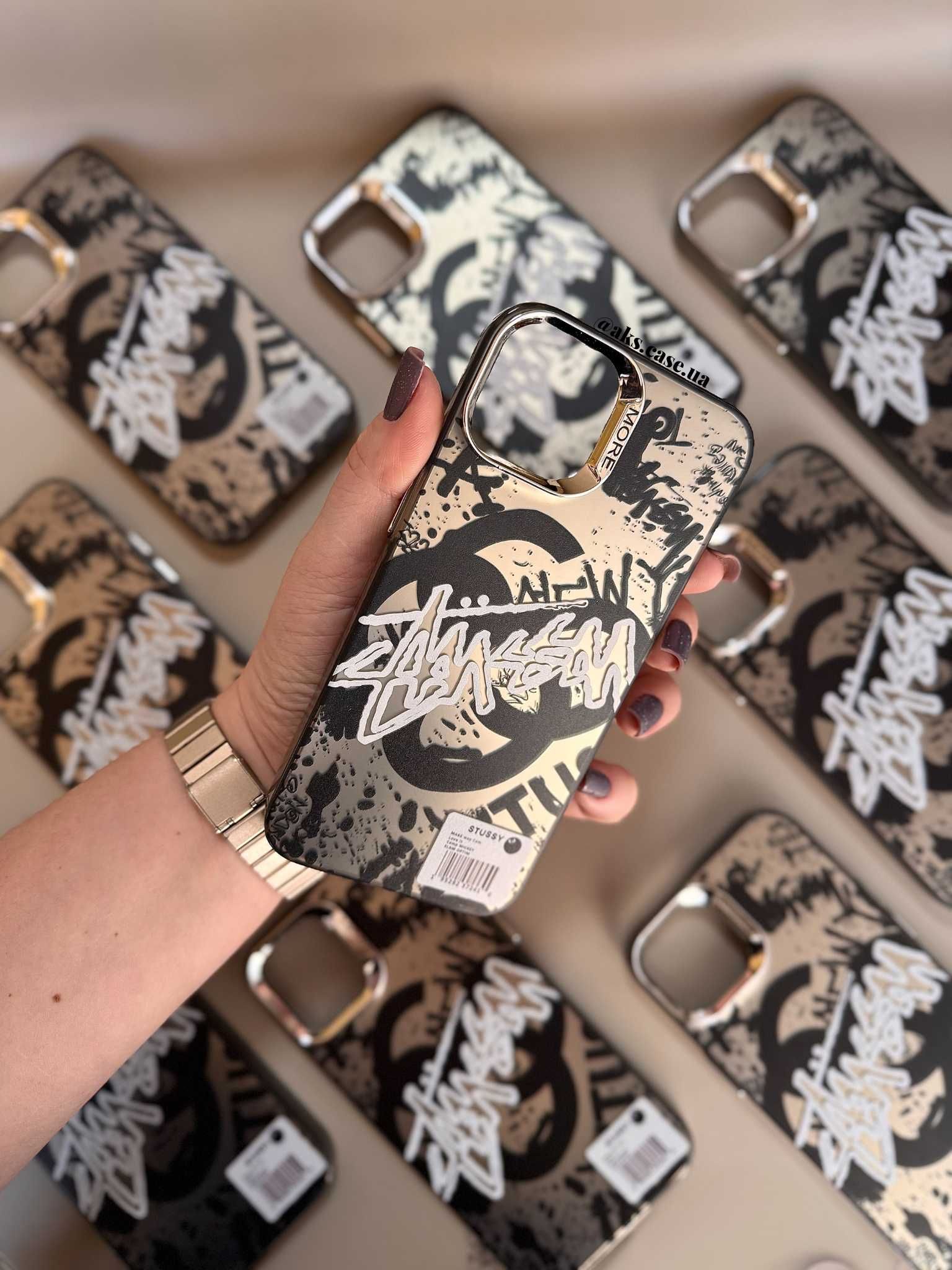 Силіконовий сірий чохол з лого Stussy Стуссі Cтусі на айфон iPhone