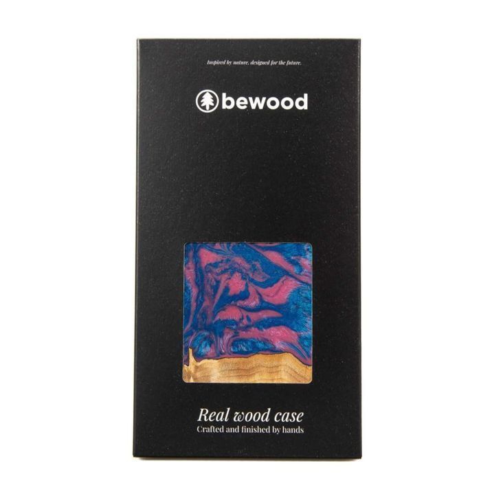 Etui Bewood Unique Vegas dla iPhone 13 Pro Max - Różowo-Niebieskie