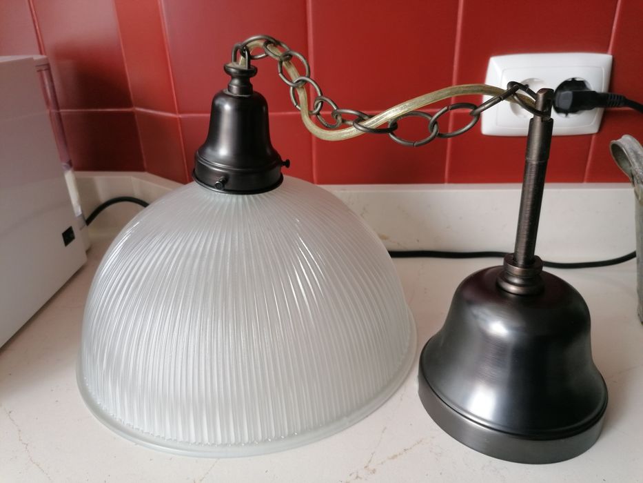 Candeeiro vidro fosco