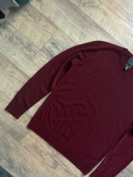 Свитер шерстяной М H&M бордовый трикотажный вязаный old money luxury