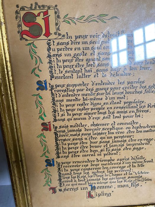 Quadro antigo com poema