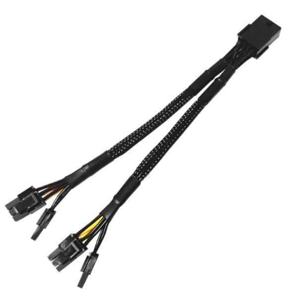 Кабель для видеокарт 18 AWG в оплетке GPU 8 pin -> 2 х PCI-E(6+2)