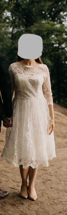 Suknia ślubna, sukienka ślubna krótka, koronkowa suknia ślubna 38