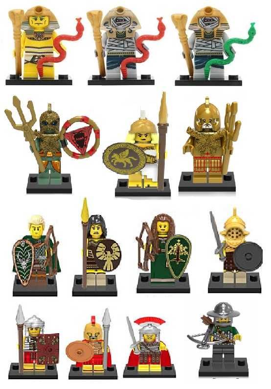 Figura tipo lego guerreiros, medieval, castelos, históricos (novo)