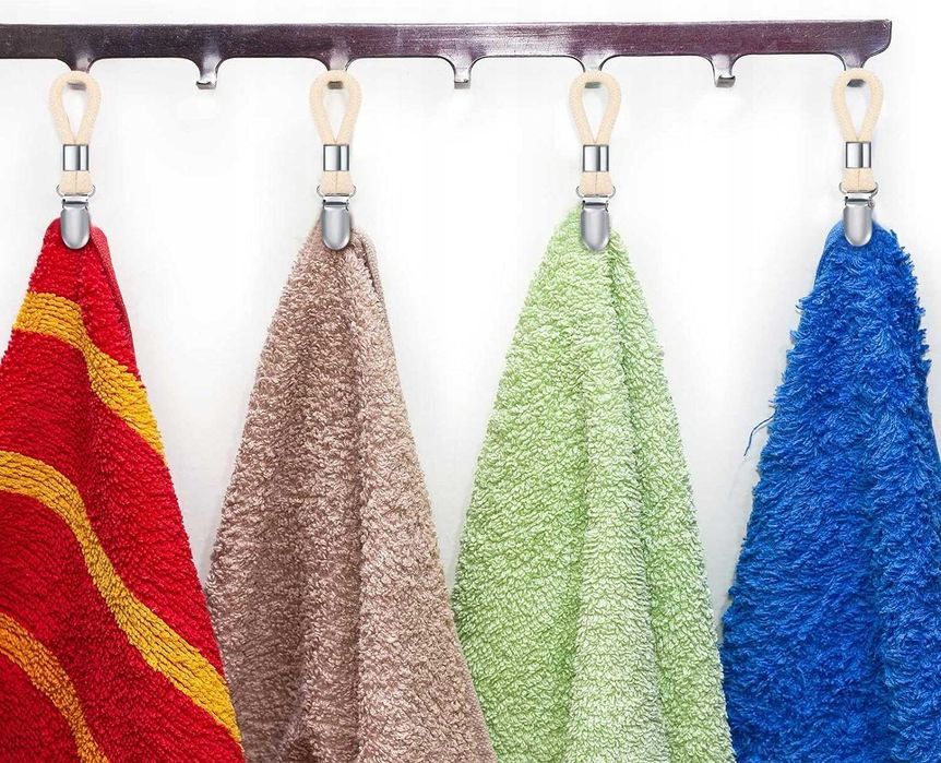 7x Wieszak Klips do Ręczników Łazienka Kuchnia zawieszka sznurek