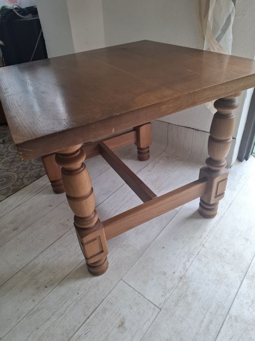 Stolik dębowy kawowy rustykalny vintage stół szafka