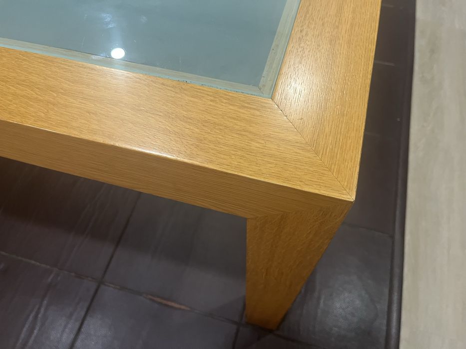 Mesa 140x140x78cm sala de jantar com tampo de vidro