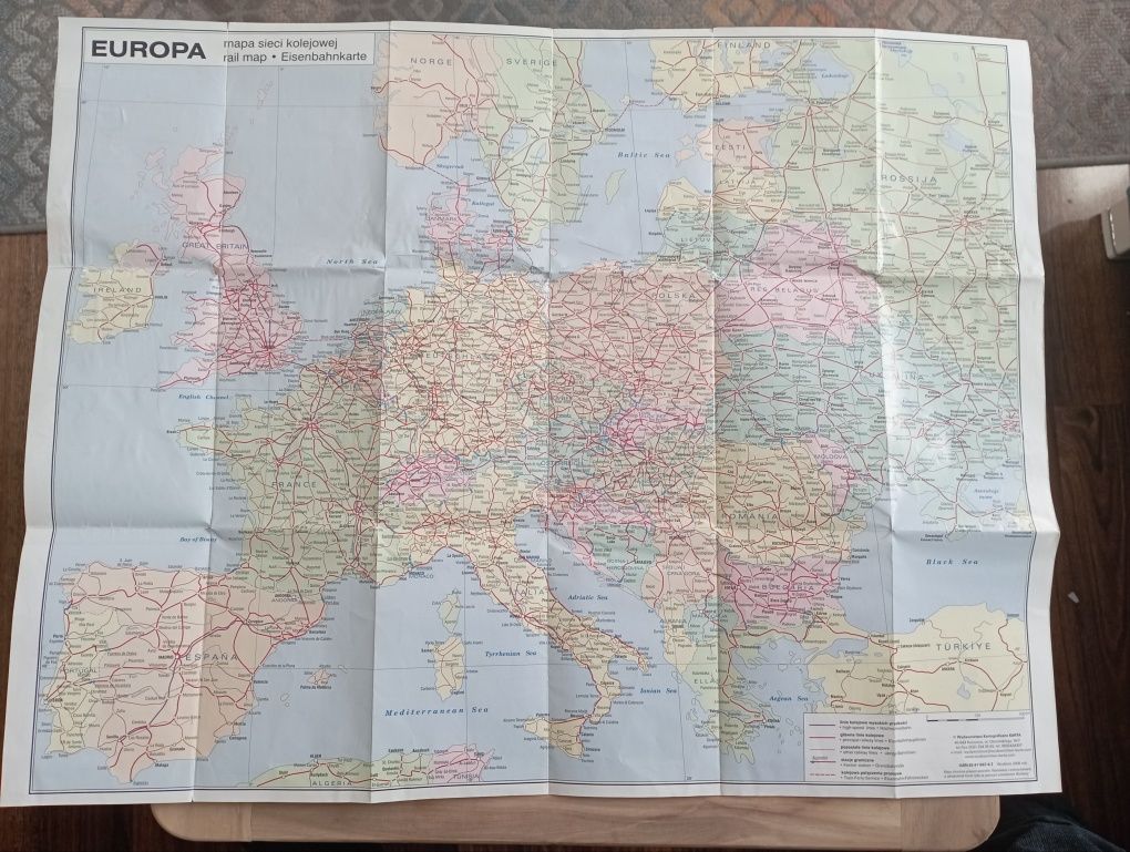 Sprzedam mapę kolejową załącznik do sieciowego rozkładu jazdy 2005/6