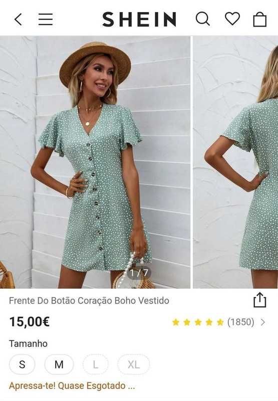 vestido fresco com botões