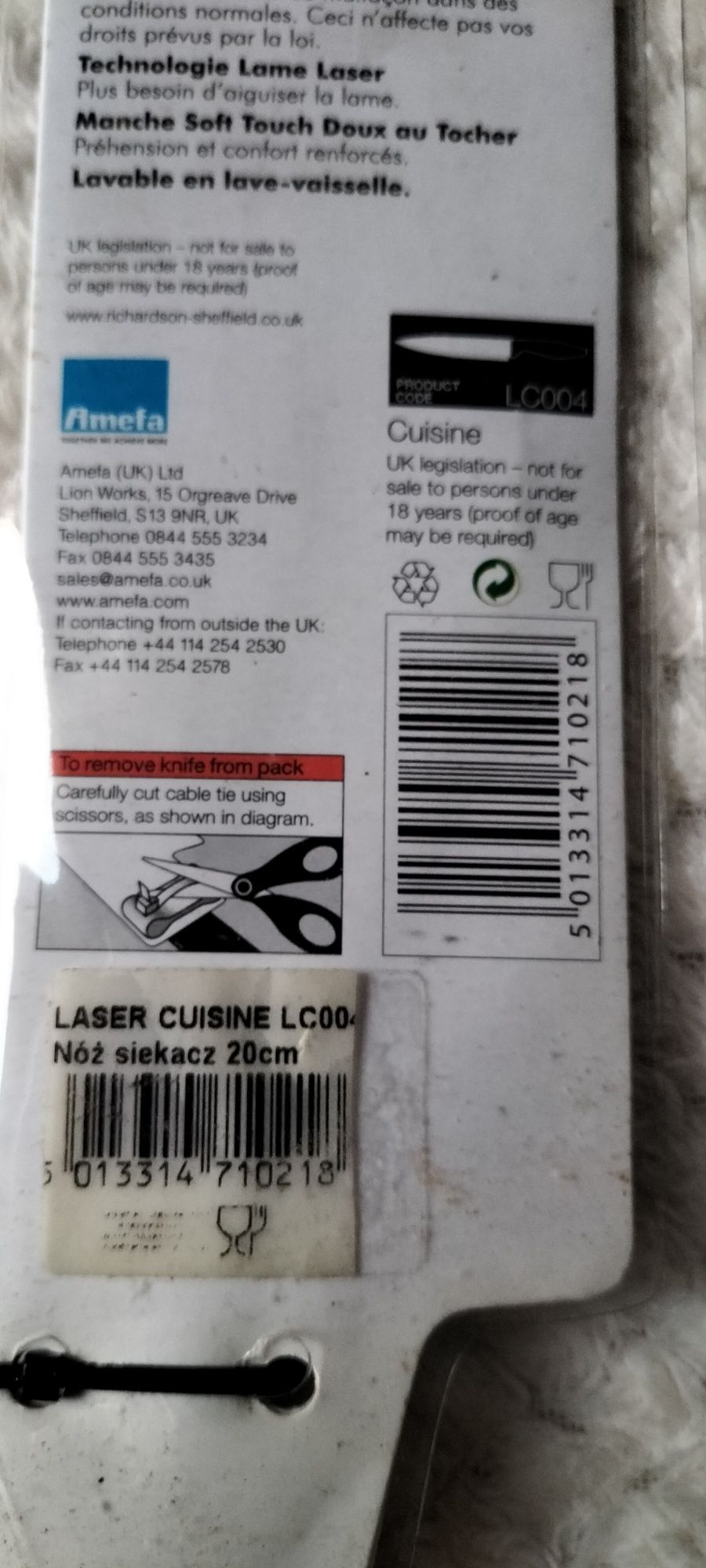 Nóż laserowy kuchenny siekacz do chleba Cuisine