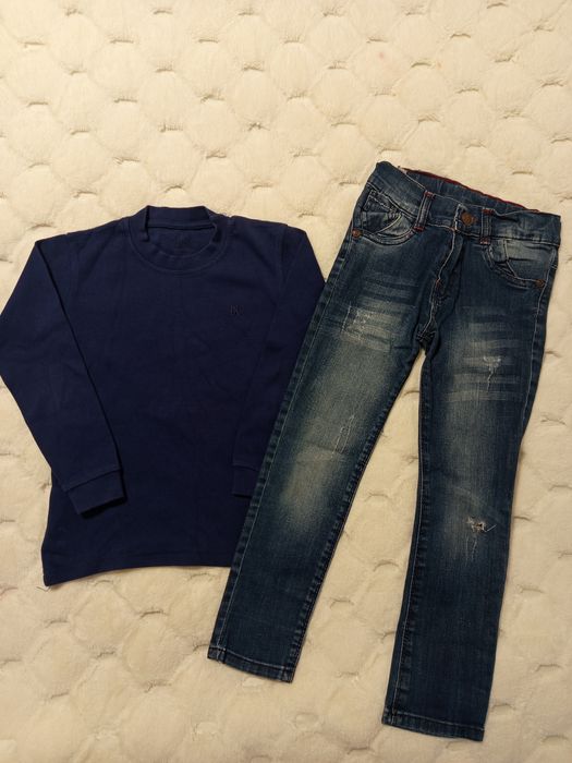 Набір комплект джинси+ лонгслів гольф 116-122 см