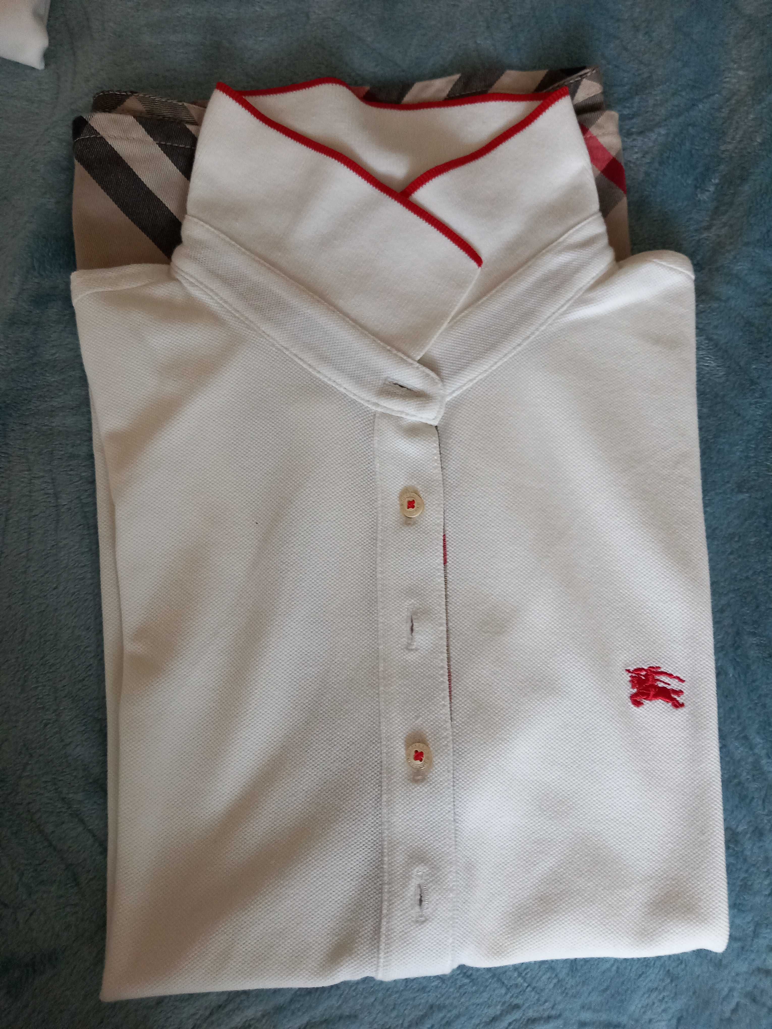 Polo Burberry com efeito camisa