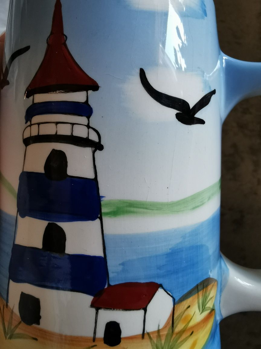 Kubek ceramiczny duży morze latarnia morska kufel do picia