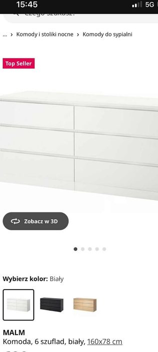 Szafka z 6 szufladami biała