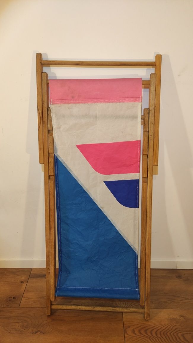 Leżak ogrodowy składany z żagla do windsurfingu fanatic