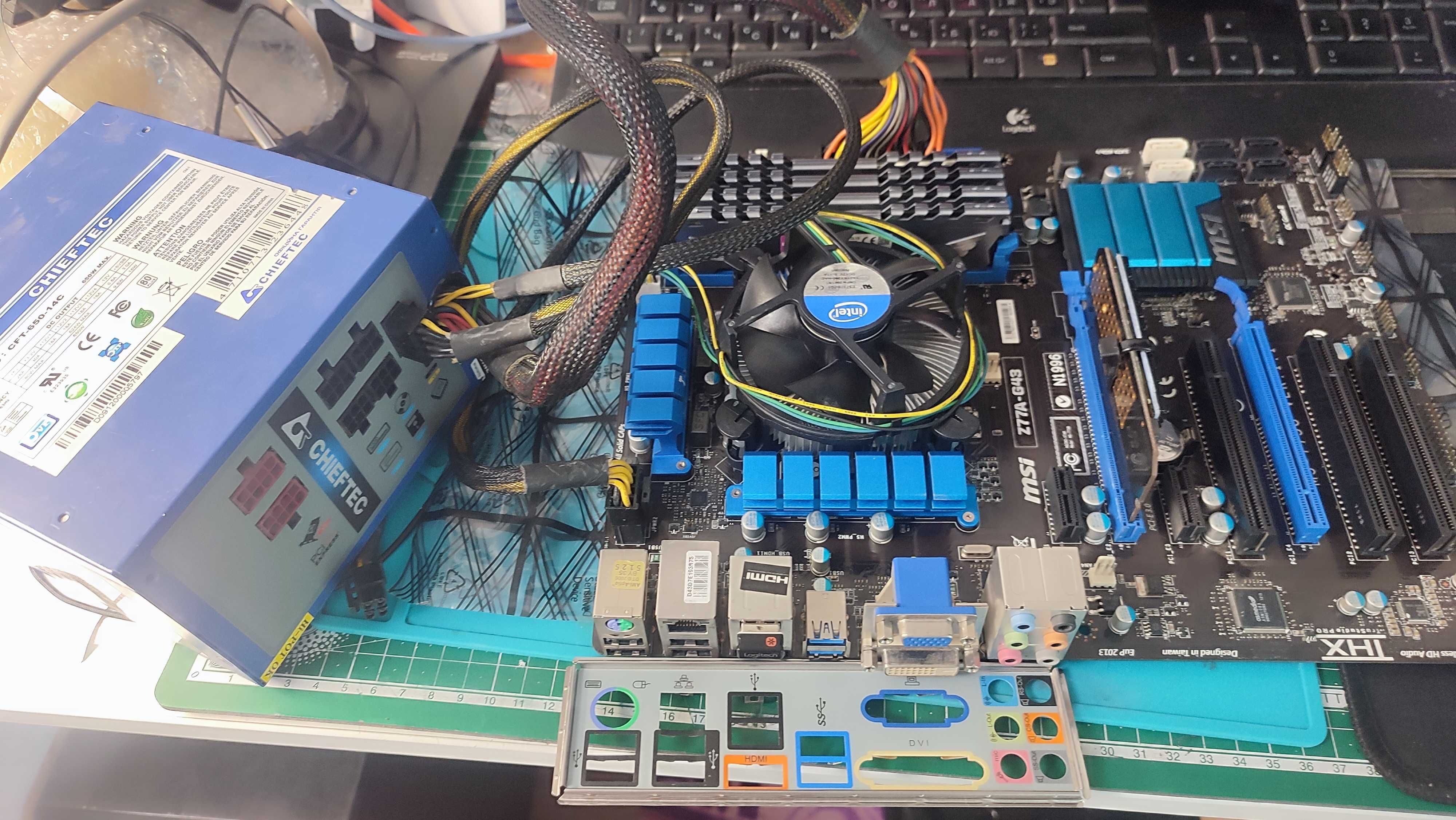комплект ПК мать MSI z77+проц i7 3770K+ОЗУ 32Gb ddr3+ssd nvme 256Gb