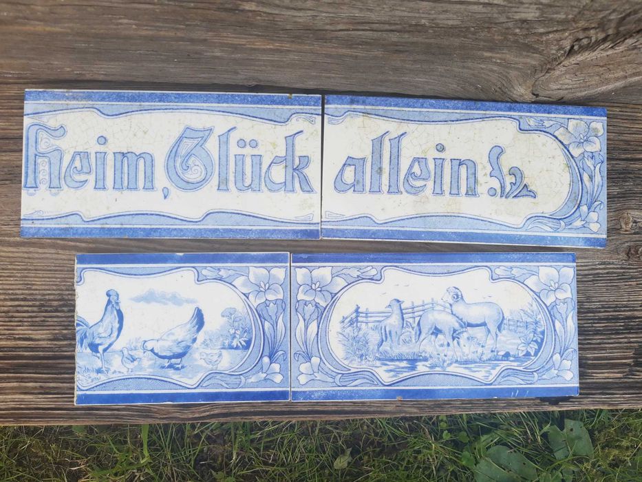 Płytka ceramiczna, przedwojenna, Meissen, Miśnia, antyk